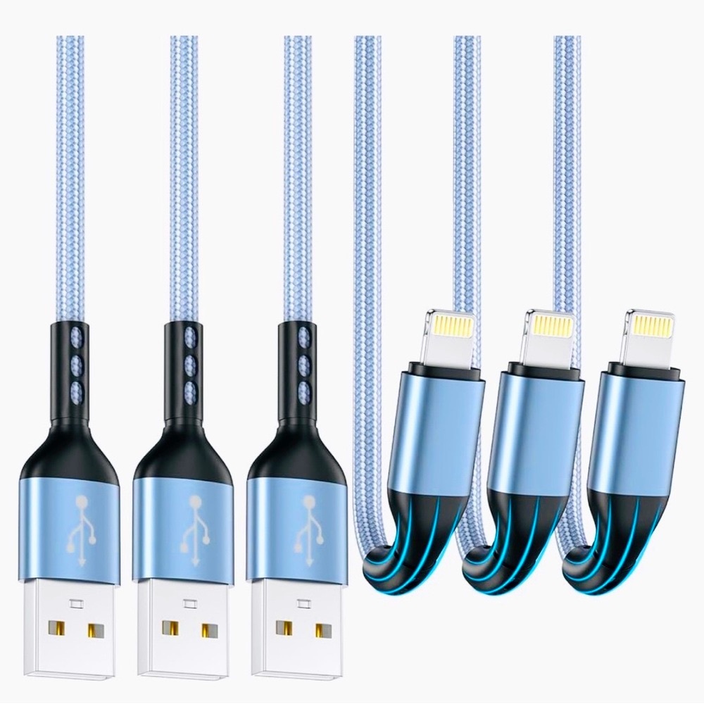 10ft USB Charging Cable - Lightning Braided Nylon (Multiple in Stock)